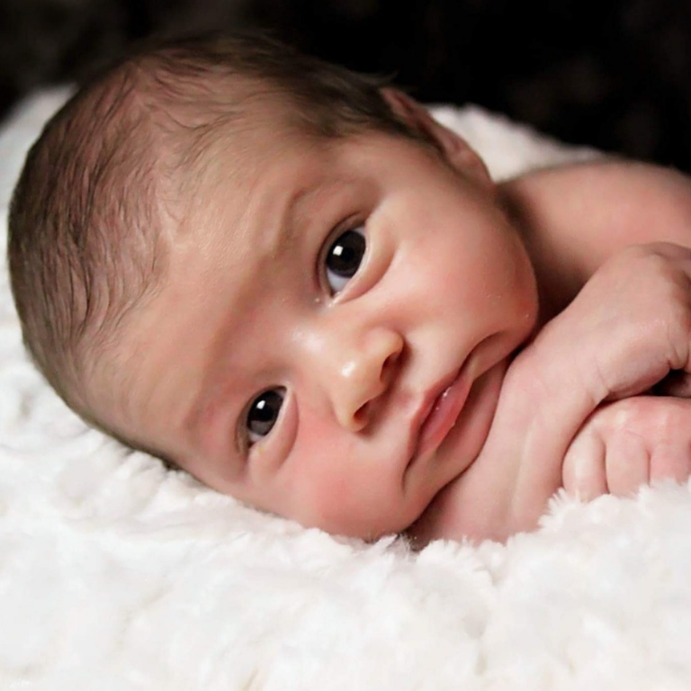 Studio photoshoot for a cute little baby