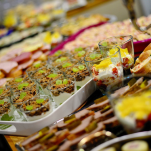 Event photoshoot, table with an array of food delicacies